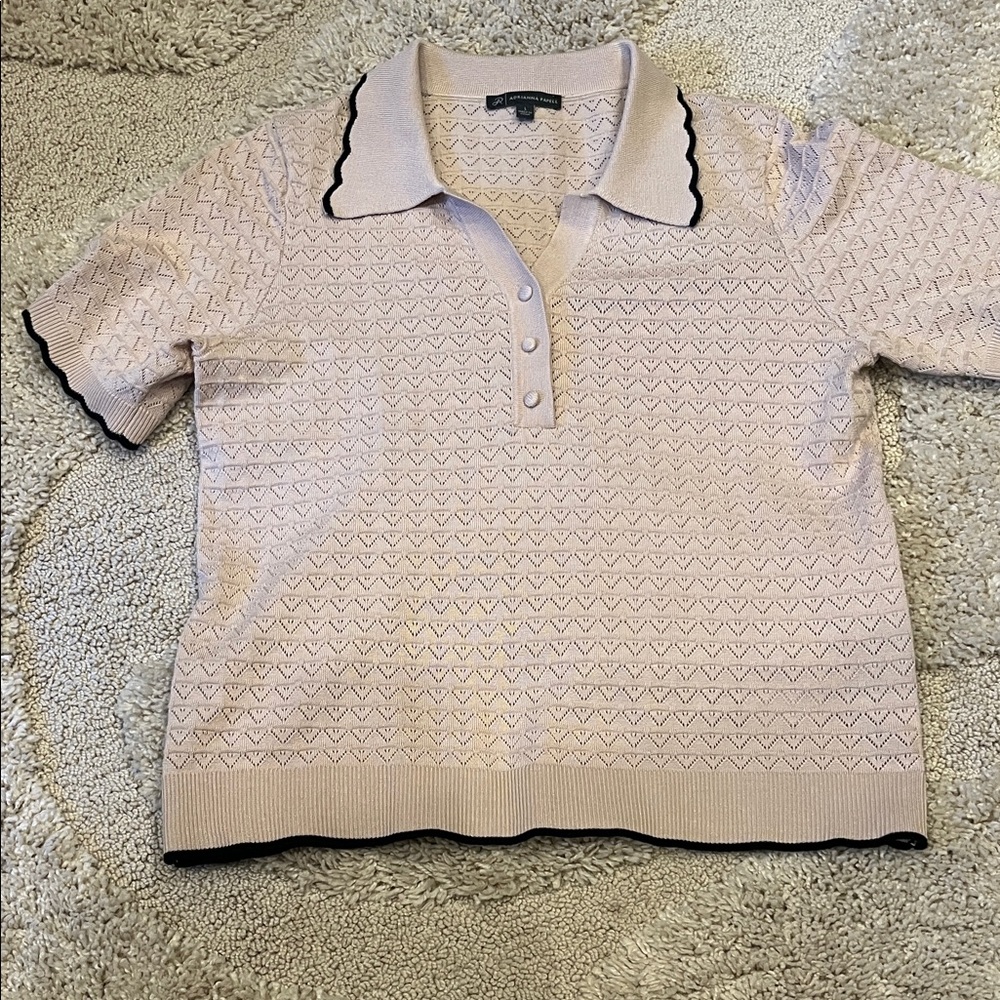 Adrianna Papell Women’s Scalloped Collar Knit Top